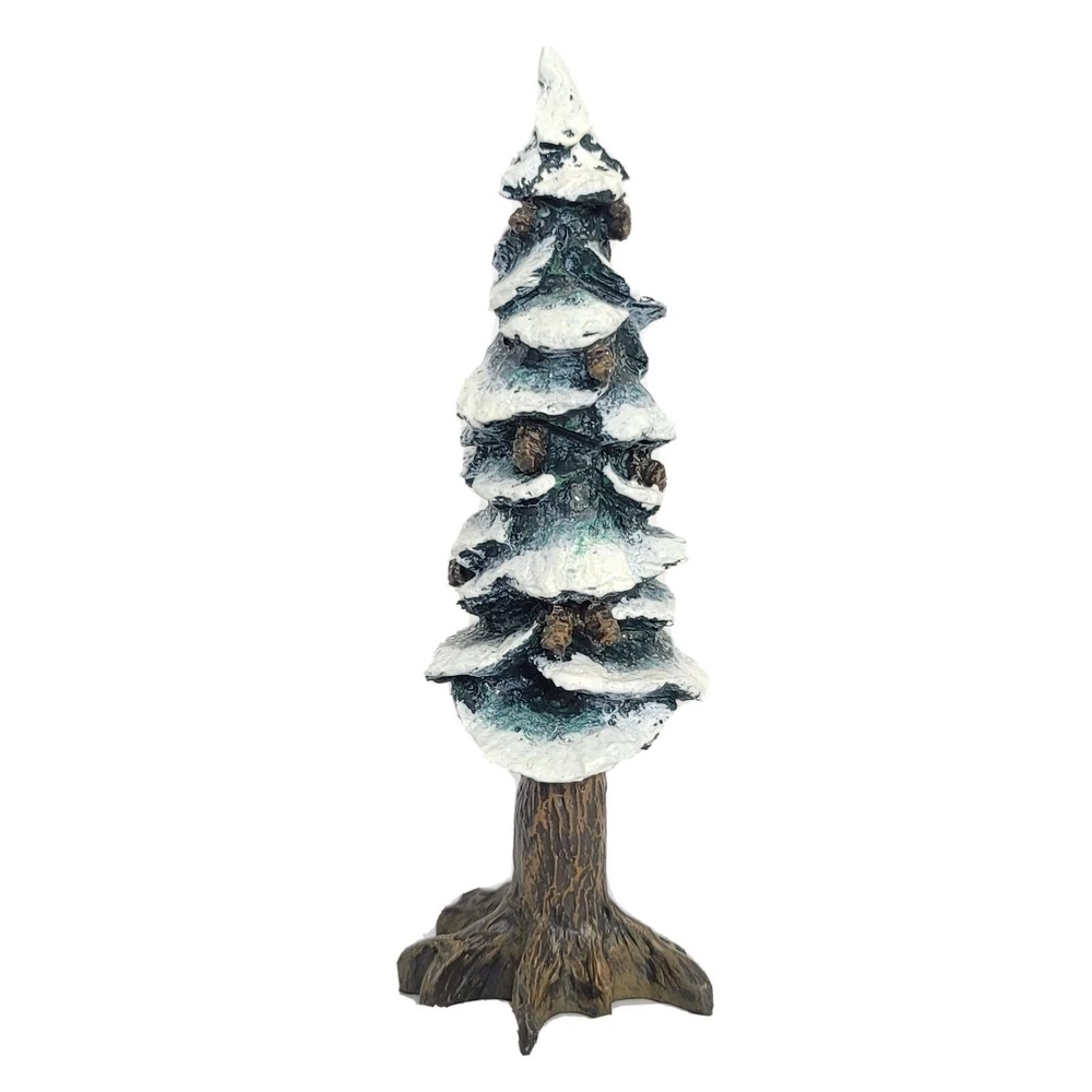 DEPT 56 VILLAGE ACCESSORIES VILLAGE POLE PINE TREE 8" COLD CAST PORCELAIN